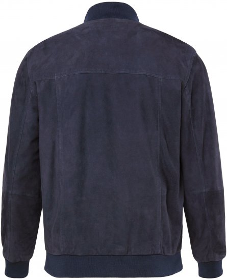 JP1880 Soft Goatskin Suede Leather Jacket Navy - Kožne jakne - Kožne jakne u velikim veličinama