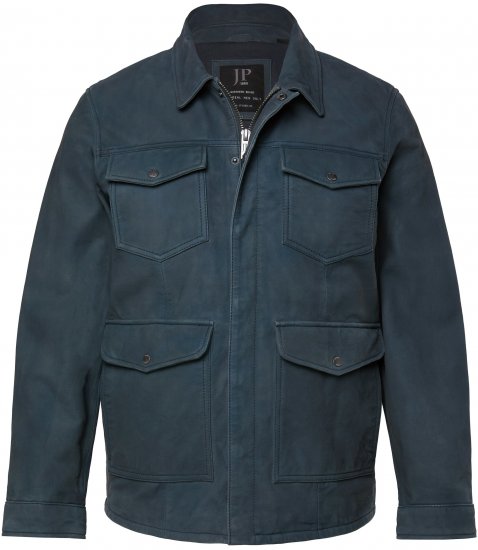 JP1880 Fine Lamb Leather Jacket Deep Sea Blue - Jakne - Muške Jakne Veliki Brojevi