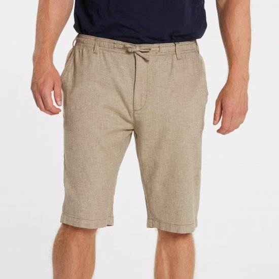 North Latitude 41106 Linen Shorts Beige - Kratke hlače - Muške Kratke Hlače Veliki Brojevi 