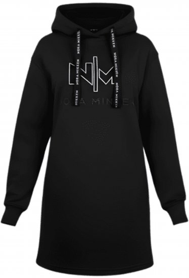 Nora Mikken KADRI WHITE Long Hoodie Black - Puloveri & dukserice - 