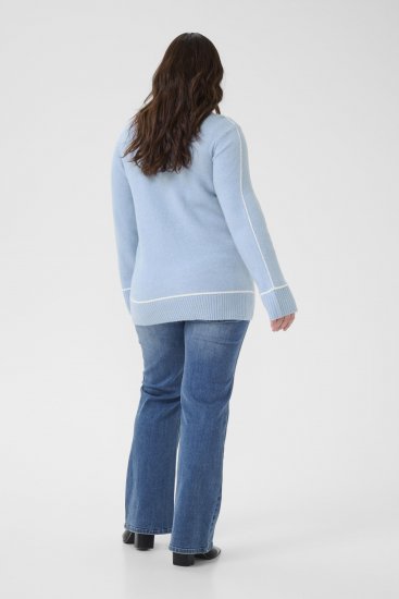 Kaffe Curve Jina Knit Pullover Powder Blue Melange - Pleteni puloveri - 