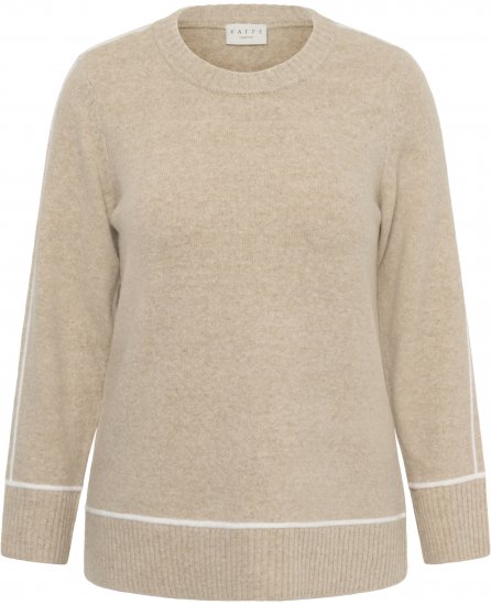 Kaffe Curve Jina Knit Pullover Feather Grey Melange - Pleteni puloveri - 