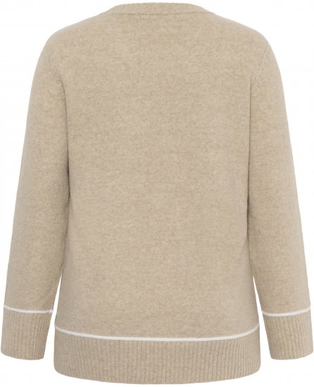 Kaffe Curve Jina Knit Pullover Feather Grey Melange - Pleteni puloveri - 