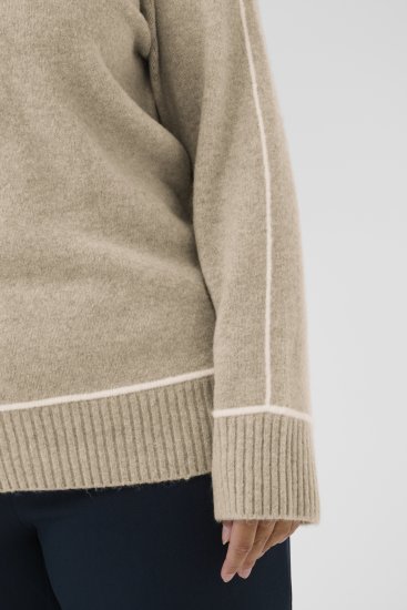 Kaffe Curve Jina Knit Pullover Feather Grey Melange - Pleteni puloveri - 
