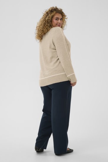 Kaffe Curve Jina Knit Pullover Feather Grey Melange - Pleteni puloveri - 