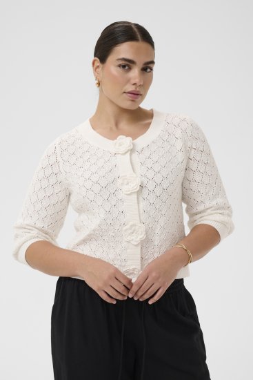 Kaffe Curve Kathrina Pullover White - Pleteni puloveri - 