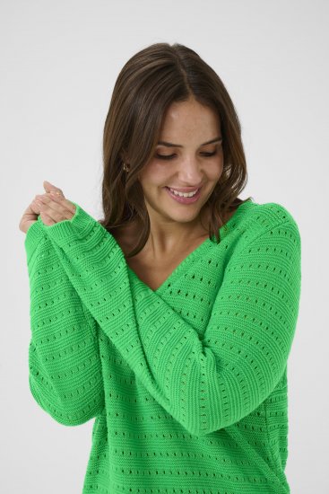 Kaffe Curve Metty Pullover Bright Green - Pleteni puloveri - 