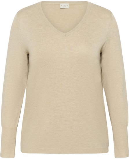 Kaffe Curve Lizzy Long Sleeve Pullover Feather Grey Melange - Pleteni puloveri - 