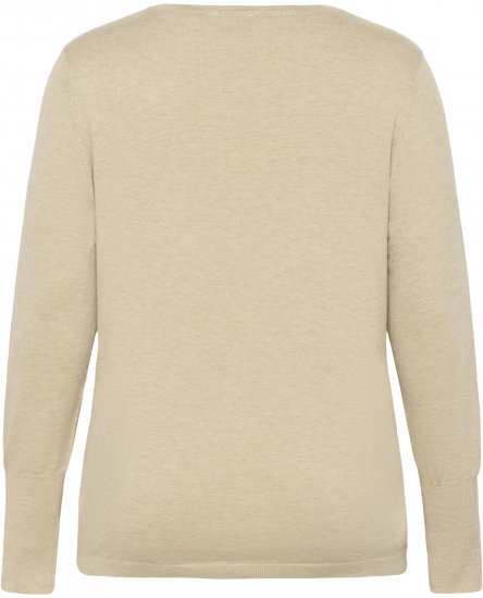 Kaffe Curve Lizzy Long Sleeve Pullover Feather Grey Melange - Pleteni puloveri - 