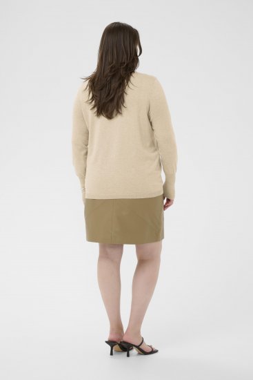 Kaffe Curve Lizzy Long Sleeve Pullover Feather Grey Melange - Pleteni puloveri - 