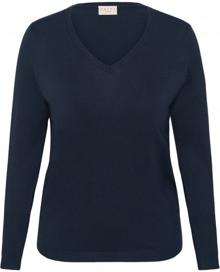 Kaffe Curve Lizzy Long Sleeve Pullover Midnight Marine - Pleteni puloveri - 