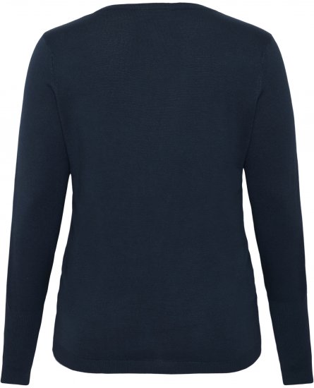 Kaffe Curve Lizzy Long Sleeve Pullover Midnight Marine - Pleteni puloveri - 