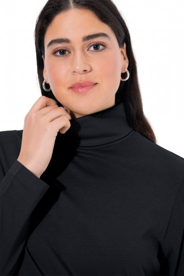 Ulla Popken Basic Long Sleeve Slim Fit Turtleneck Black - Puloveri & dukserice - Udobne dukserice, hoodice i pletenina