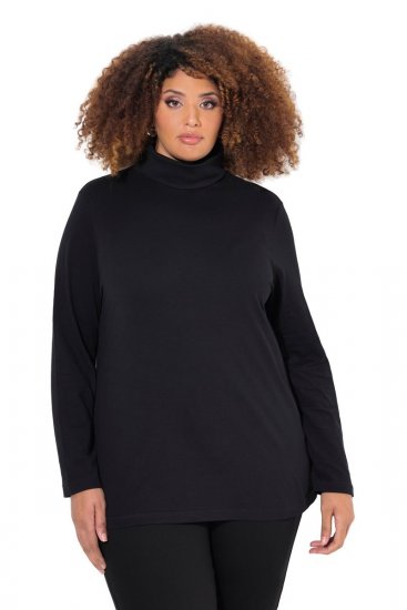 Ulla Popken Basic Long Sleeve Slim Fit Turtleneck Black - Puloveri & dukserice - Udobne dukserice, hoodice i pletenina