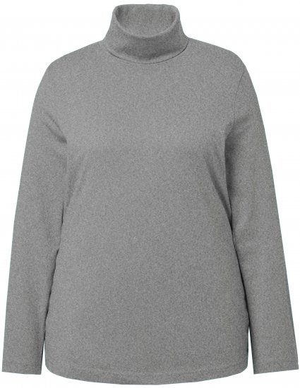 Ulla Popken Basic Long Sleeve Slim Fit Turtleneck Light Grey Melange - Puloveri & dukserice - 