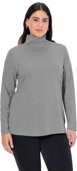 Ulla Popken Basic Long Sleeve Slim Fit Turtleneck Light Grey Melange - Puloveri & dukserice - 