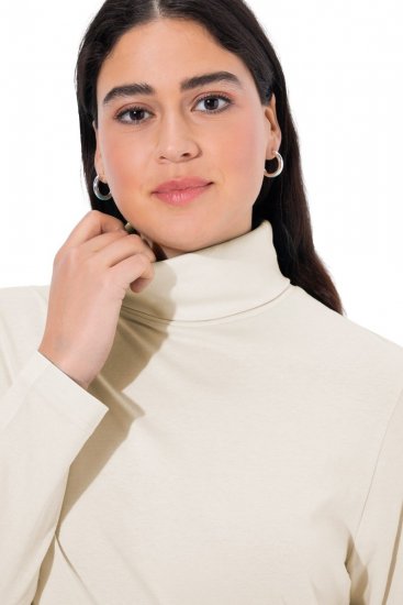 Ulla Popken Basic Long Sleeve Slim Fit Turtleneck Natural - Puloveri & dukserice - Udobne dukserice, hoodice i pletenina