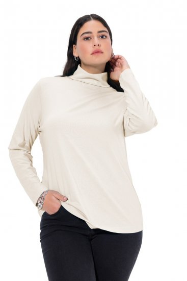Ulla Popken Basic Long Sleeve Slim Fit Turtleneck Natural - Puloveri & dukserice - Udobne dukserice, hoodice i pletenina