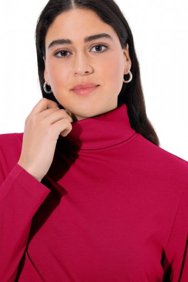 Ulla Popken Basic Long Sleeve Slim Fit Turtleneck Red - Puloveri & dukserice - Udobne dukserice, hoodice i pletenina