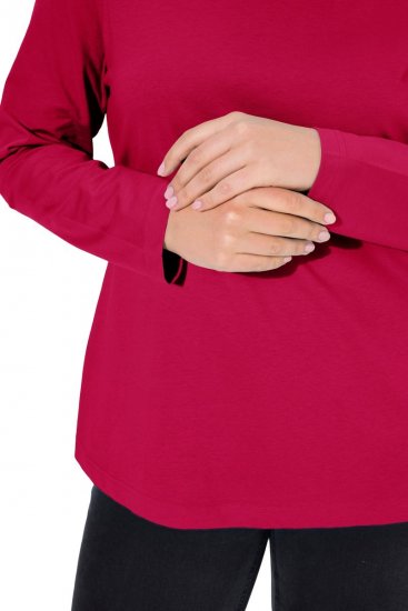 Ulla Popken Basic Long Sleeve Slim Fit Turtleneck Red - Puloveri & dukserice - Udobne dukserice, hoodice i pletenina