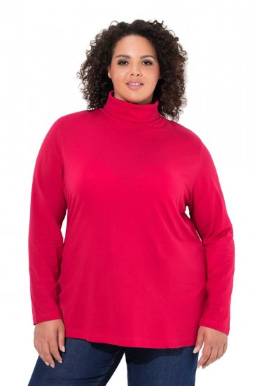 Ulla Popken Basic Long Sleeve Slim Fit Turtleneck Red - Puloveri & dukserice - Udobne dukserice, hoodice i pletenina