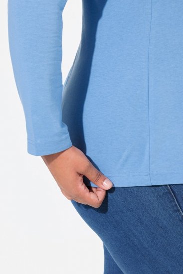 Ulla Popken Basic Long Sleeve Slim Fit Turtleneck Light Cornflower - Puloveri & dukserice - Udobne dukserice, hoodice i pletenina