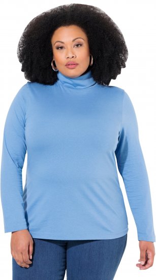 Ulla Popken Basic Long Sleeve Slim Fit Turtleneck Light Cornflower - Puloveri & dukserice - 