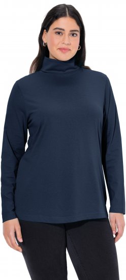 Ulla Popken Basic Long Sleeve Slim Fit Turtleneck Navy Blue - Puloveri & dukserice - 