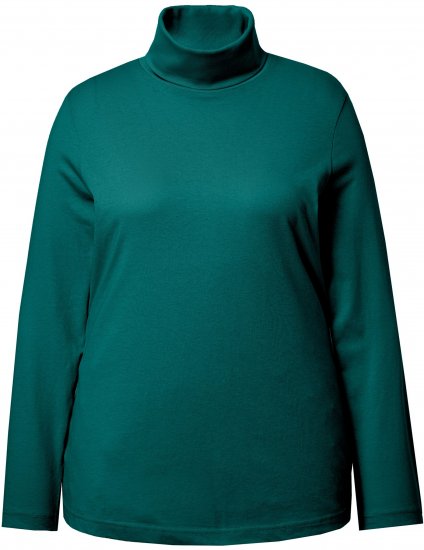 Ulla Popken Basic Long Sleeve Slim Fit Turtleneck Teal Green - Puloveri & dukserice - 
