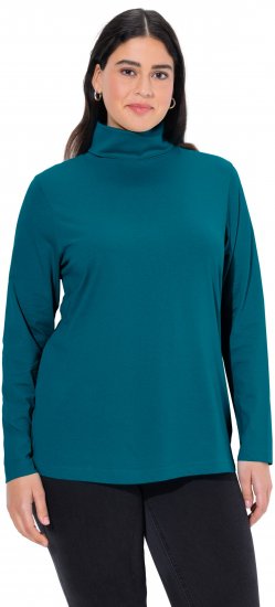 Ulla Popken Basic Long Sleeve Slim Fit Turtleneck Cerulean - Puloveri & dukserice - 