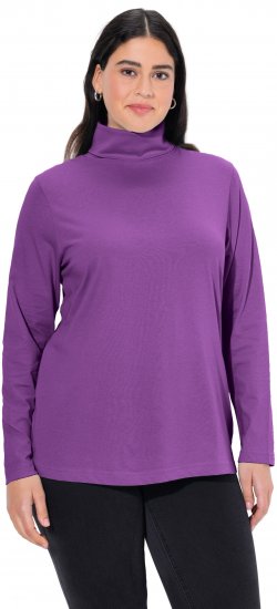Ulla Popken Basic Long Sleeve Slim Fit Turtleneck Purple - Puloveri & dukserice - 