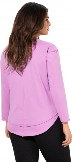 Ulla Popken Layered Look Memories Embroidered Long Sleeve Tee Amethyst - Tiskana majica za žene - 
