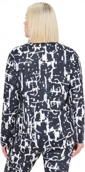 Ulla Popken Quick Drying Abstract Print Tee Black - Tiskana majica za žene - 