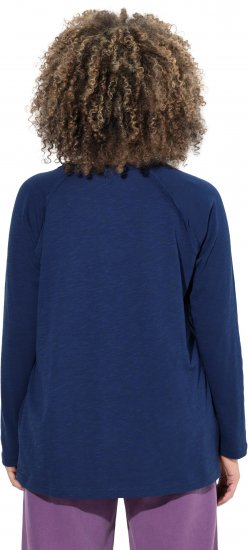 Ulla Popken Inverted Seam Long Sleeve Graphic Tee Ink Blue - Majice - 