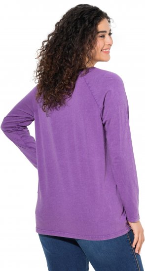 Ulla Popken Dream Rhinestone Lettering Long Sleeve Tee Light Plum - Tiskana majica za žene - 