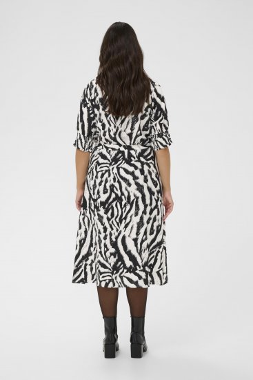 Kaffe Curve Alia Shirt Dress Black Chalk Animal - Midi haljine - 