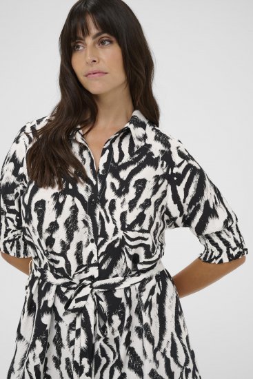 Kaffe Curve Alia Shirt Dress Black Chalk Animal - Midi haljine - 