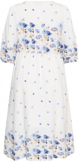 Kaffe Curve Rosa Midi Dress Blue Tones Border Flower - Haljine - 