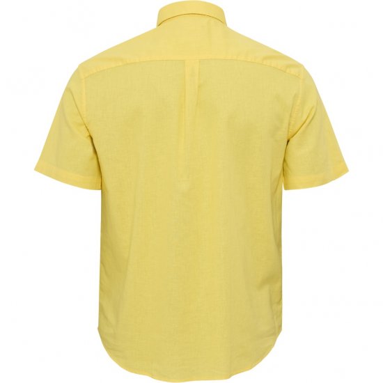 North Latitude Shirt Linen Cotton Short Sleeve Yellow - Košulje - Muške Košulje Veliki Brojevi