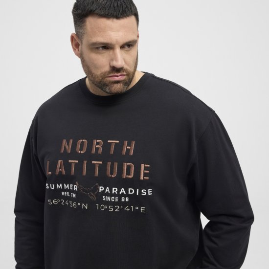 North Latitude Sweatshirt Black TALL - MUŠKA ODJEĆA MT-6XLT - Odjeća za Visoke Muškarce