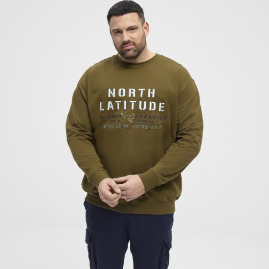 North Latitude Sweatshirt Army Green - Puloveri & dukserice - Muške Puloveri & dukserice veliki brojevi