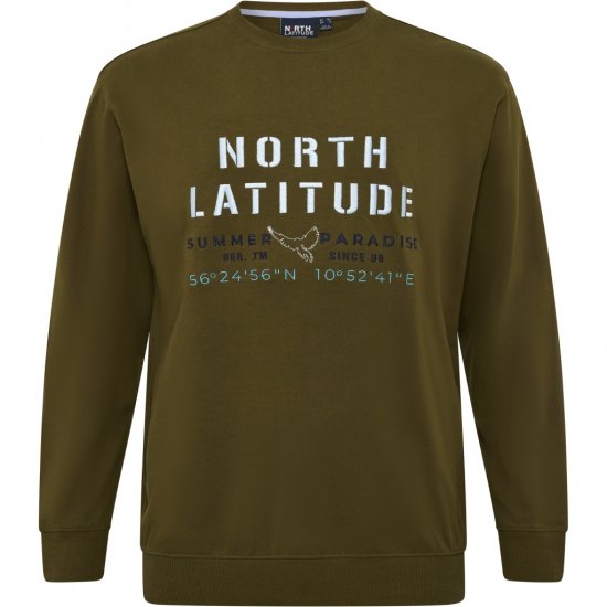 North Latitude Sweatshirt Army Green - Puloveri & dukserice - Muške Puloveri & dukserice veliki brojevi