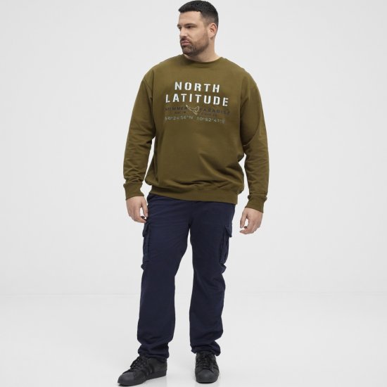 North Latitude Sweatshirt Army Green - Puloveri & dukserice - Muške Puloveri & dukserice veliki brojevi
