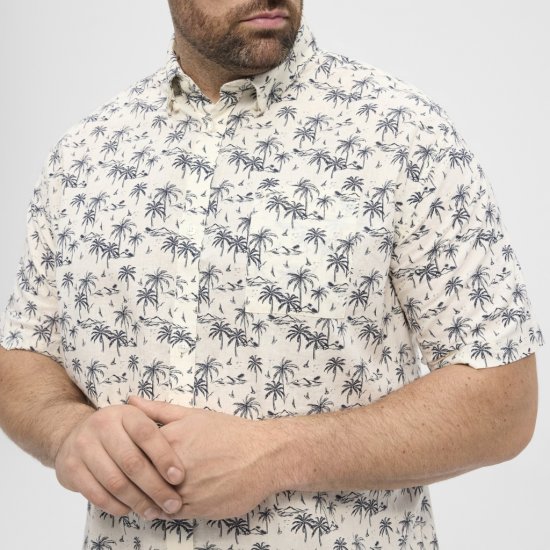 North Latitude Shirt Short Sleeve Off White - Košulje - Muške Košulje Veliki Brojevi