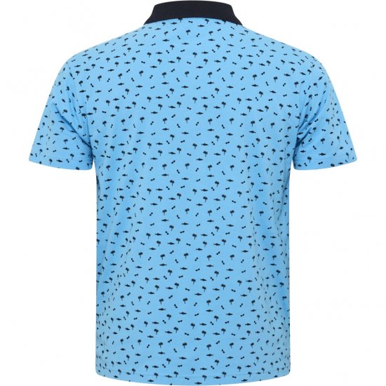 North Latitude Polo Pique Printed Turquoise - Polo majice - Muške Polo Majice Veliki Brojevi