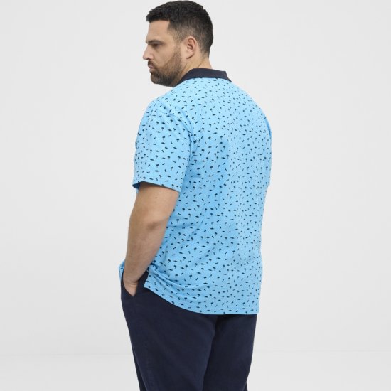 North Latitude Polo Pique Printed Turquoise - Polo majice - Muške Polo Majice Veliki Brojevi