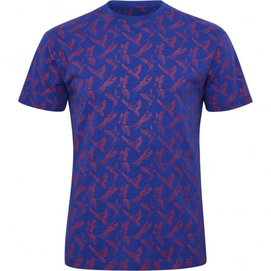 North Latitude T-Shirt Printed Allover Blue - Majice Kratkih Rukava - Muške Majice Kratkih Rukava Veliki Brojevi 