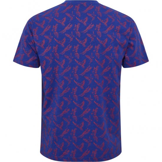 North Latitude T-Shirt Printed Allover Blue - Majice Kratkih Rukava - Muške Majice Kratkih Rukava Veliki Brojevi 