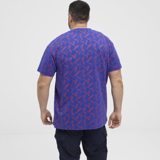 North Latitude T-Shirt Printed Allover Blue - Majice Kratkih Rukava - Muške Majice Kratkih Rukava Veliki Brojevi 