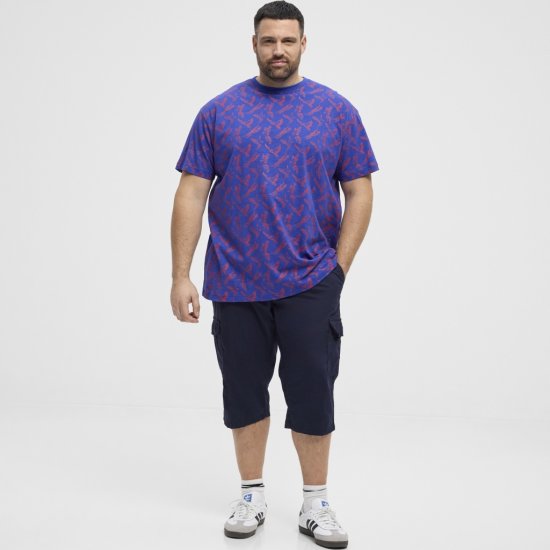 North Latitude T-Shirt Printed Allover Blue - Majice Kratkih Rukava - Muške Majice Kratkih Rukava Veliki Brojevi 